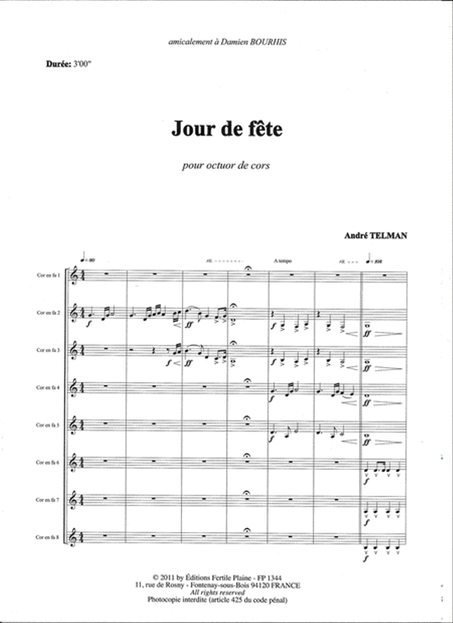 Jour De Fete Horn scores gallery preview page 1
