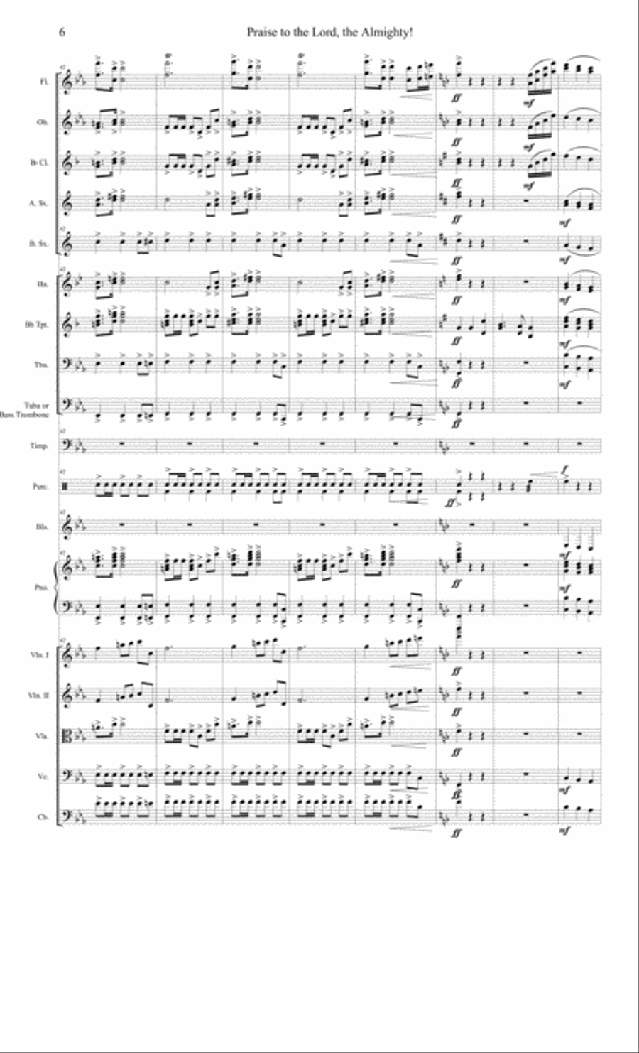 Praise to the Lord, Almighty Full Orchestra scores gallery preview page 6