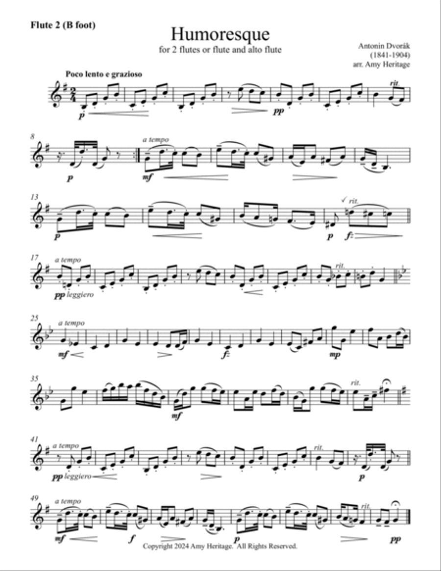 Humoresque Flute Duet scores gallery preview page 3