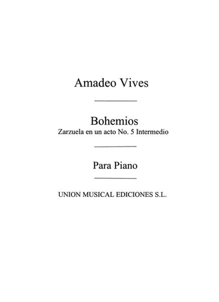 Intermedio From Bohemios For Piano