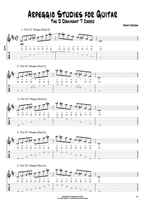 Arpeggio Studies for Guitar - The D Dominant 7 Chord