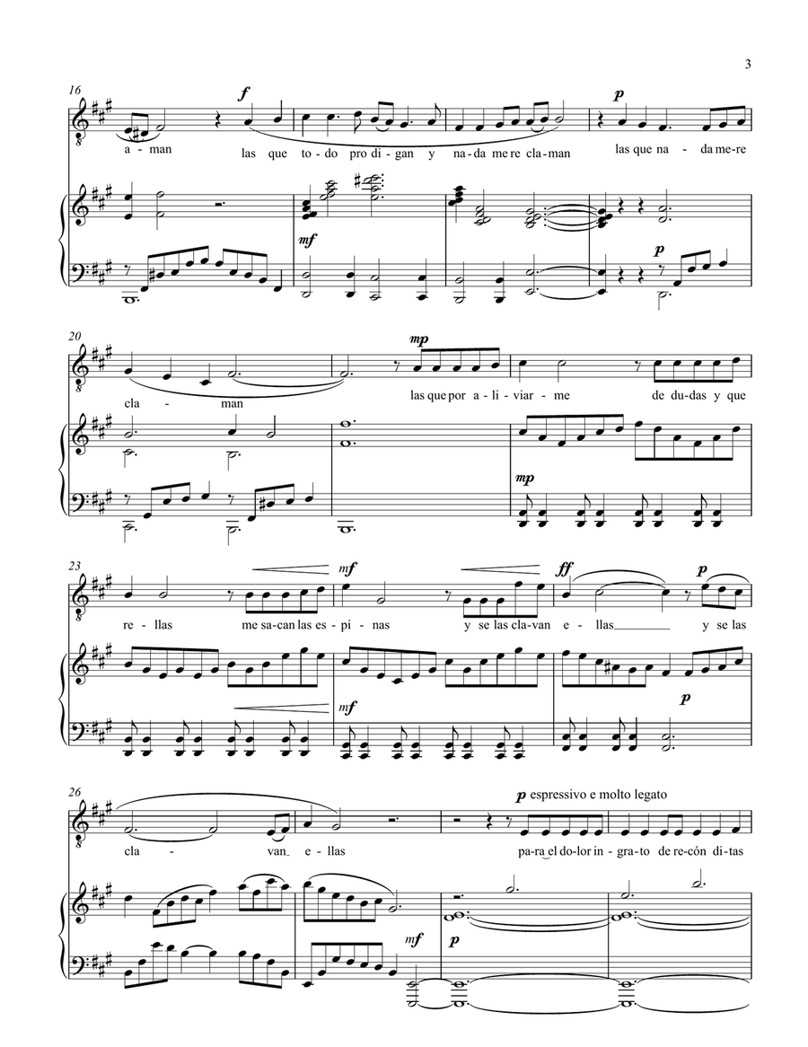 Las Manos de mi Madre (The hands of my mother) Piano, Vocal scores gallery preview page 5
