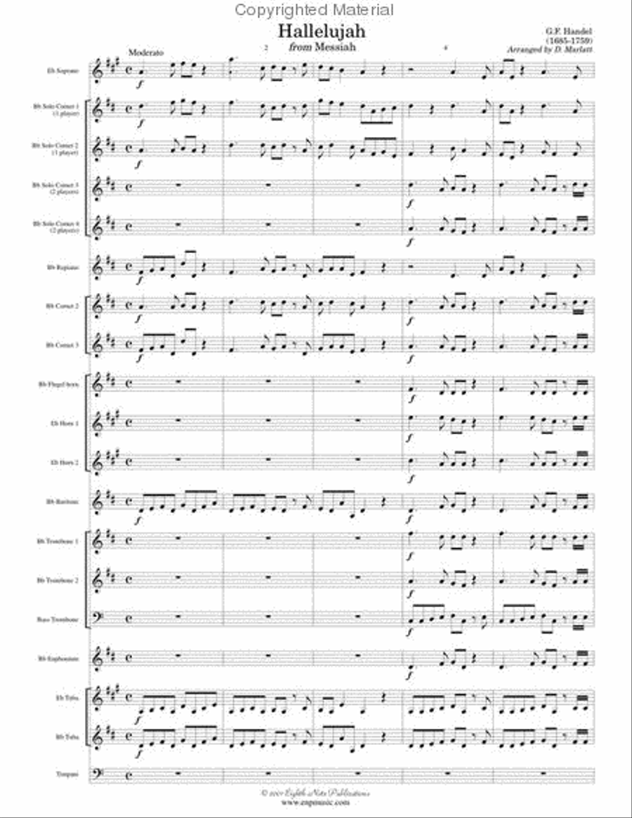 Hallelujah (from Messiah) Concert Band scores gallery preview page 2