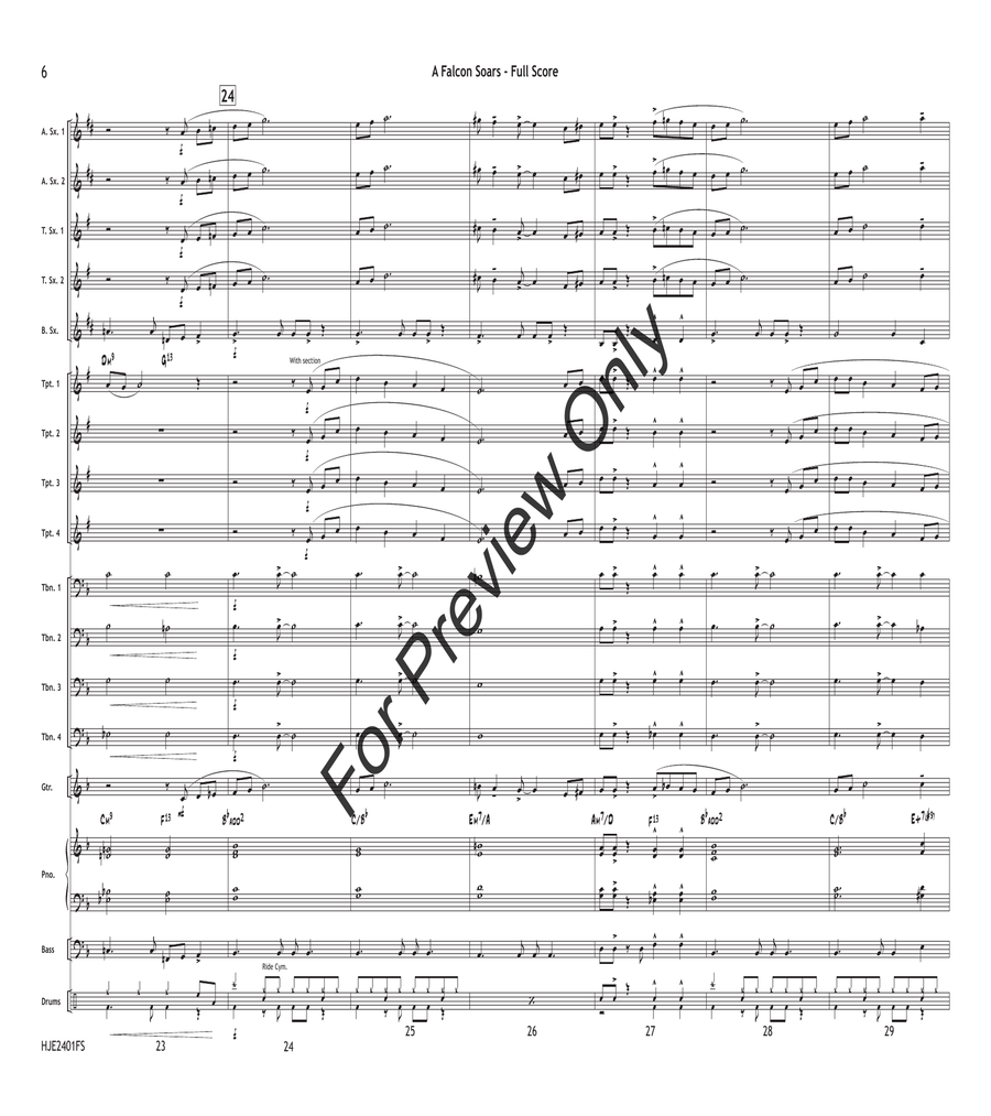 A Falcon Soars Jazz Ensemble scores gallery preview page 6