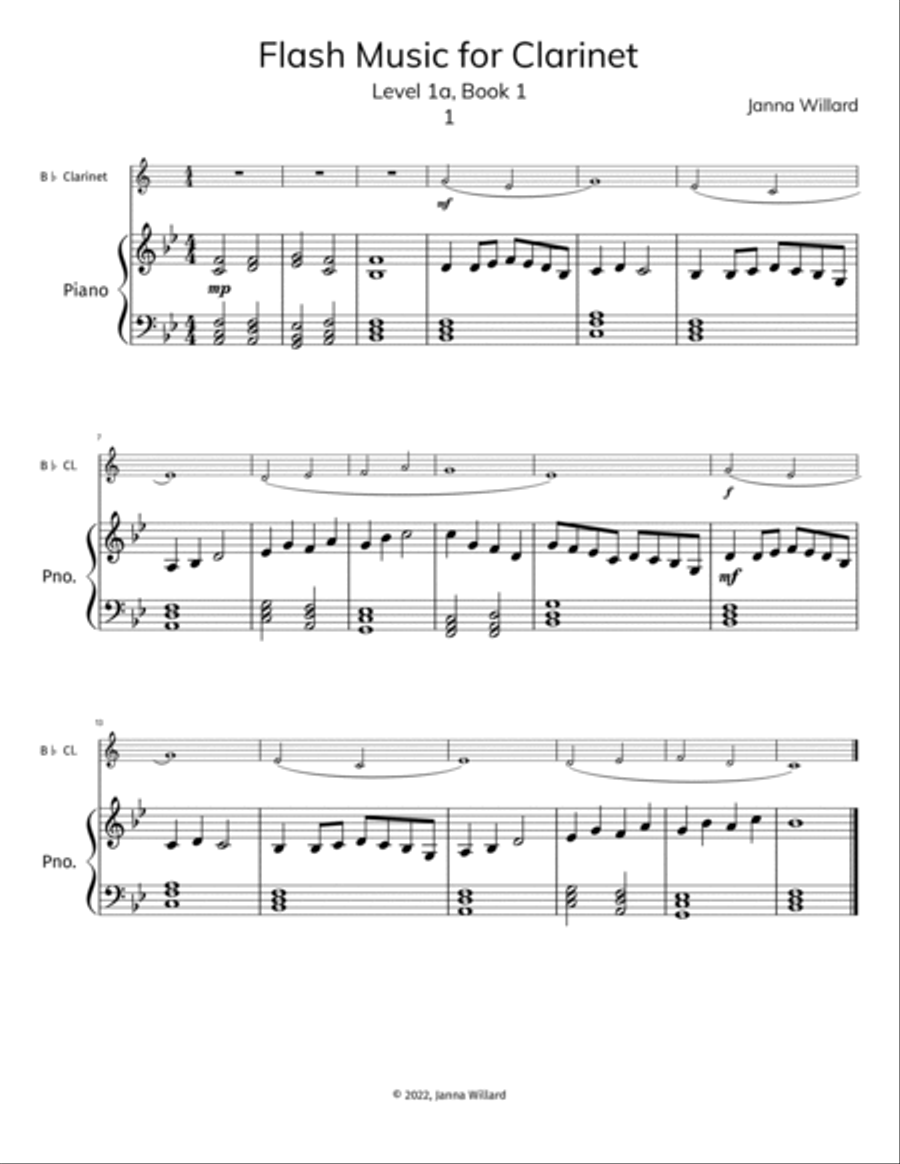 Flash Music for Clarinet - Level 1a, Book 1 B-Flat Clarinet scores gallery preview page 4