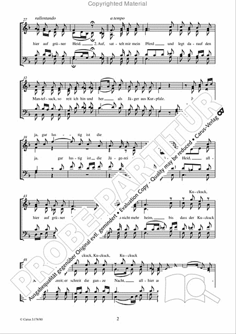 Ein Jager aus Kurpfalz 4-Part scores gallery preview page 3