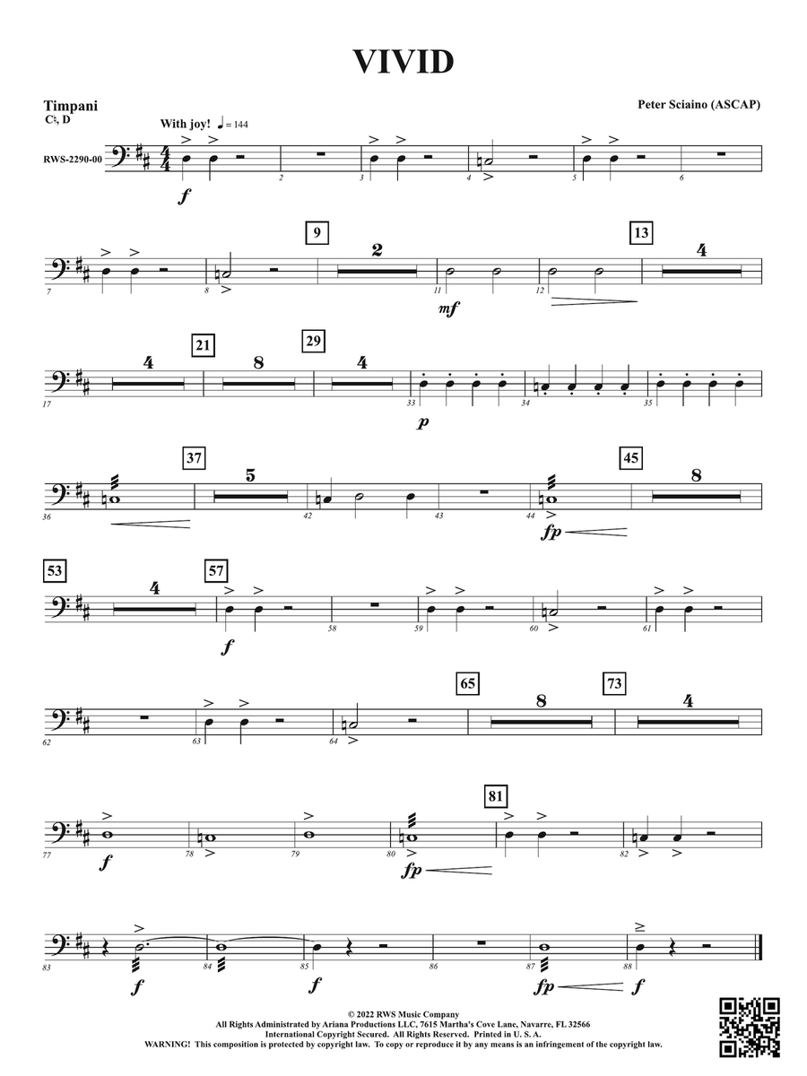 Vivid: Timpani Percussion scores gallery preview page 1