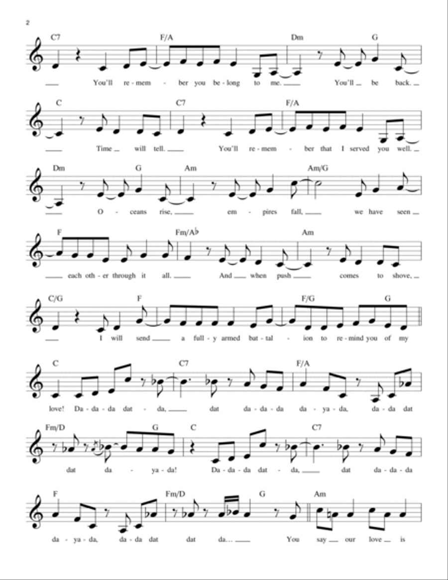 You'll Be Back (from Hamilton) Piano scores gallery preview page 2