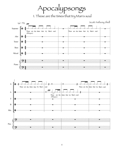 Apocalypsongs (SATB choir with Piano)