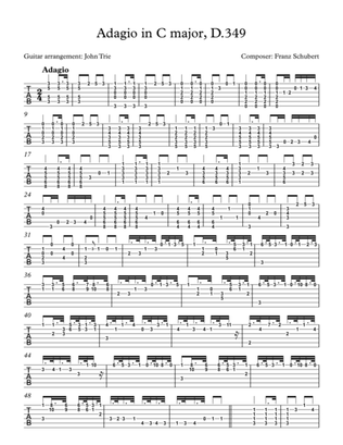 Adagio in C major, D.349 - tab