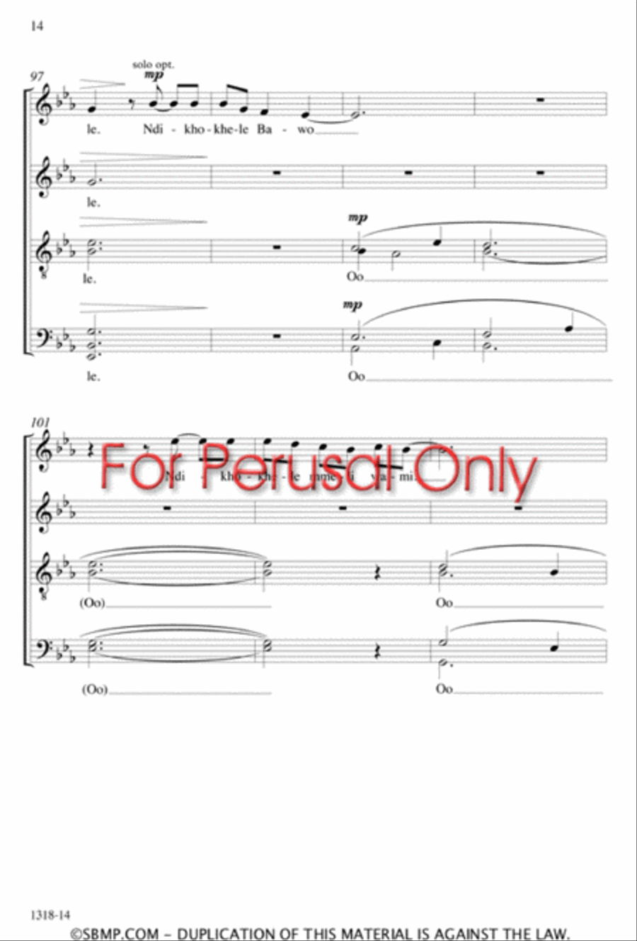 Ndikhokhele Bawo - SATB divisi Octavo Divisi scores gallery preview page 13