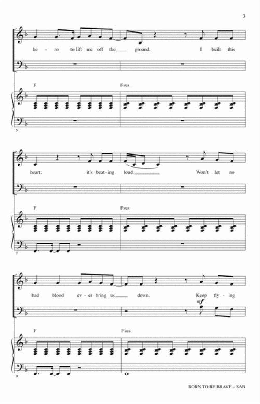 Born to Be Brave 3-Part scores gallery preview page 4