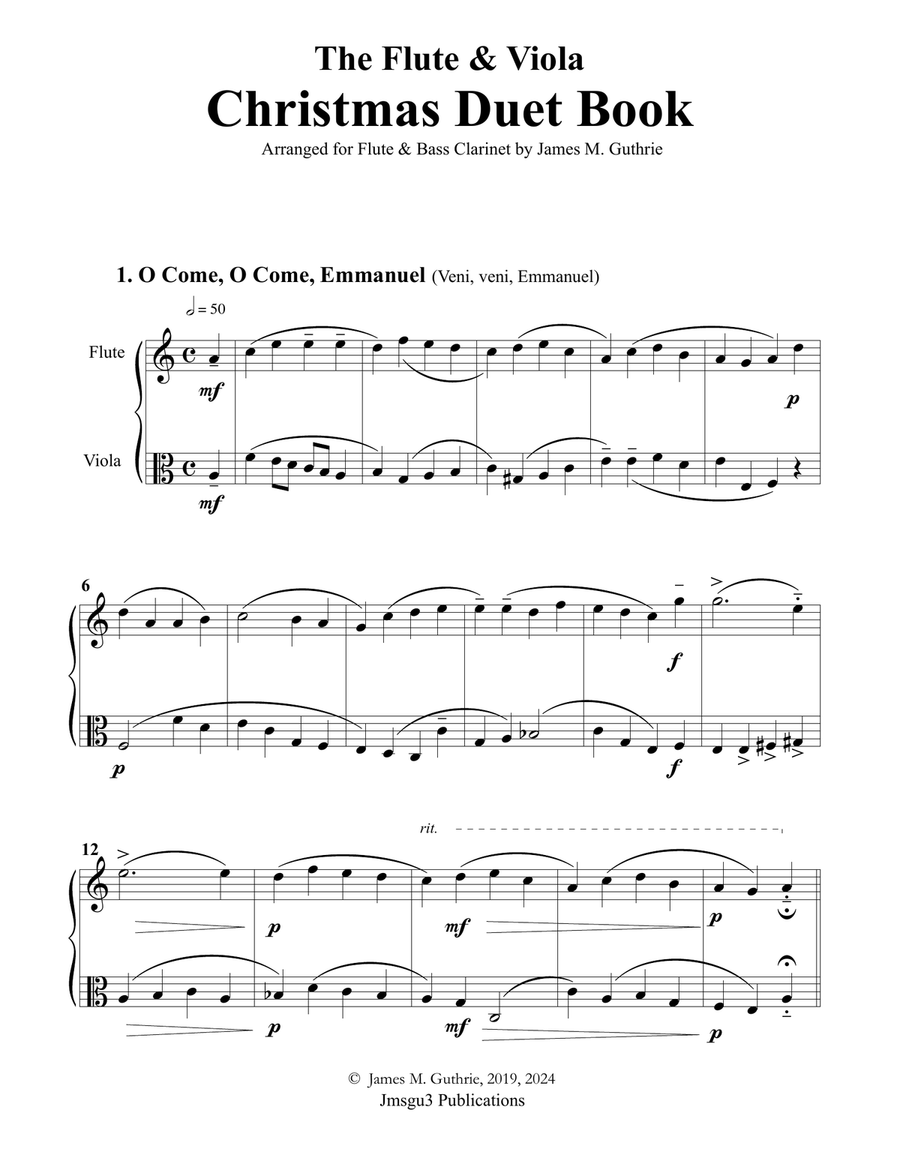 The Flute & Viola Christmas Duet Book Flute scores gallery preview page 1