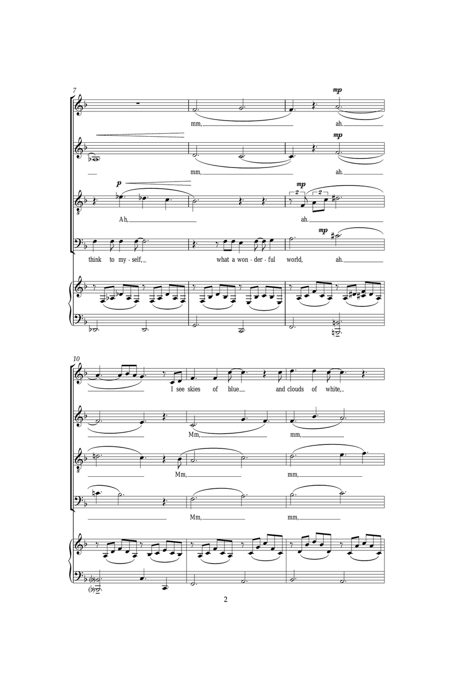 What A Wonderful World 4-Part scores gallery preview page 2
