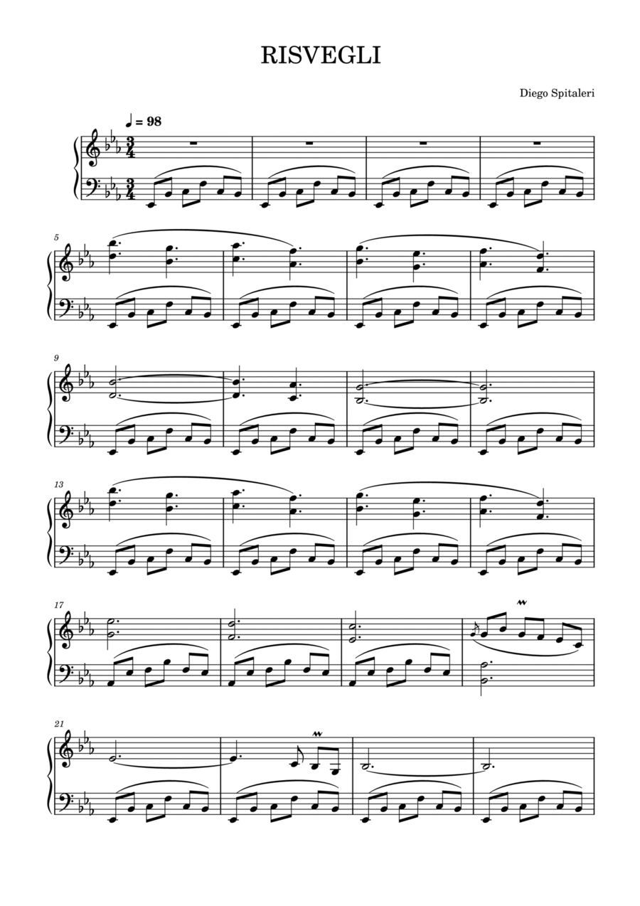 RISVEGLI Piano Solo scores gallery preview page 1