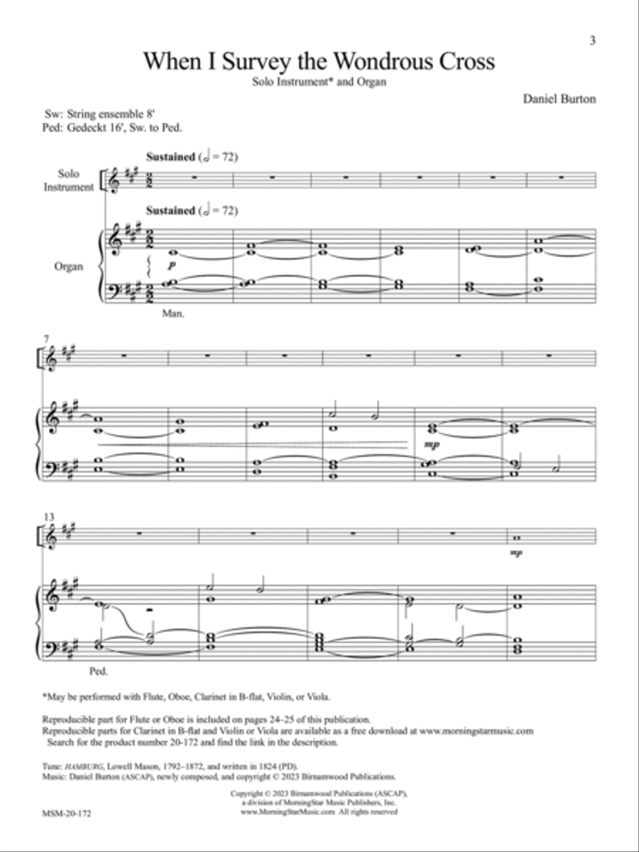 When I Survey the Wondrous Cross Clarinet scores gallery preview page 5