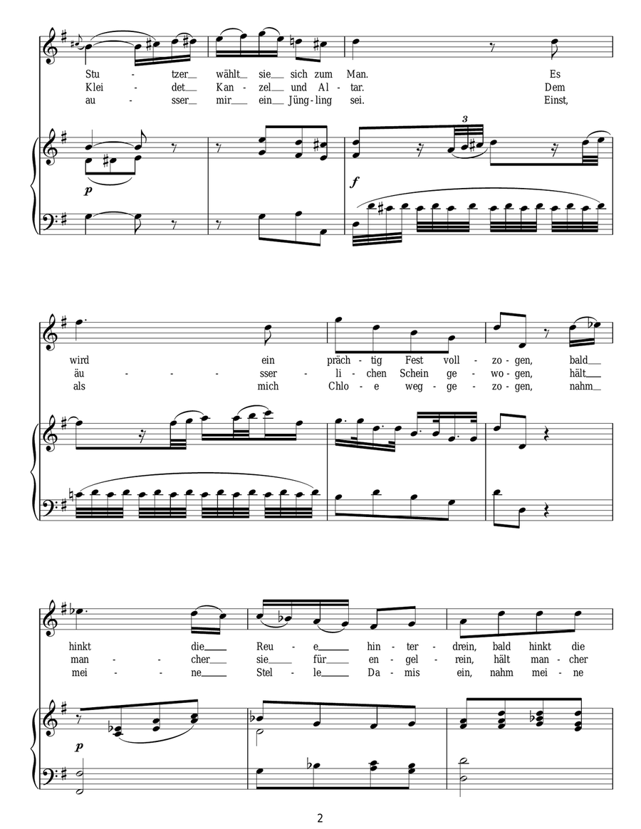 Die Betrogene Welt (The Deceiving World) K.474 Piano, Vocal scores gallery preview page 2