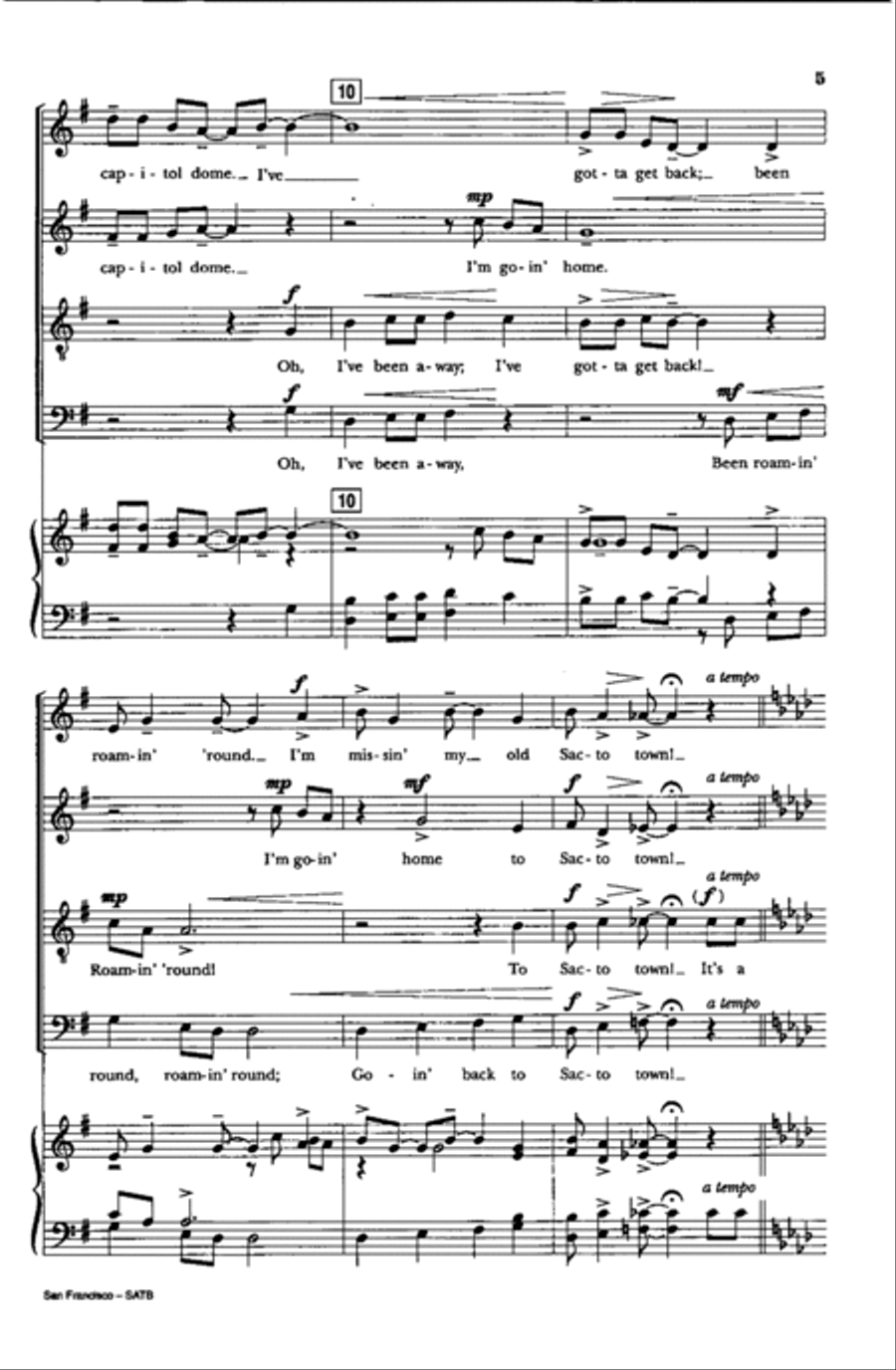 Hey, Ho, Sacramento 4-Part scores gallery preview page 4