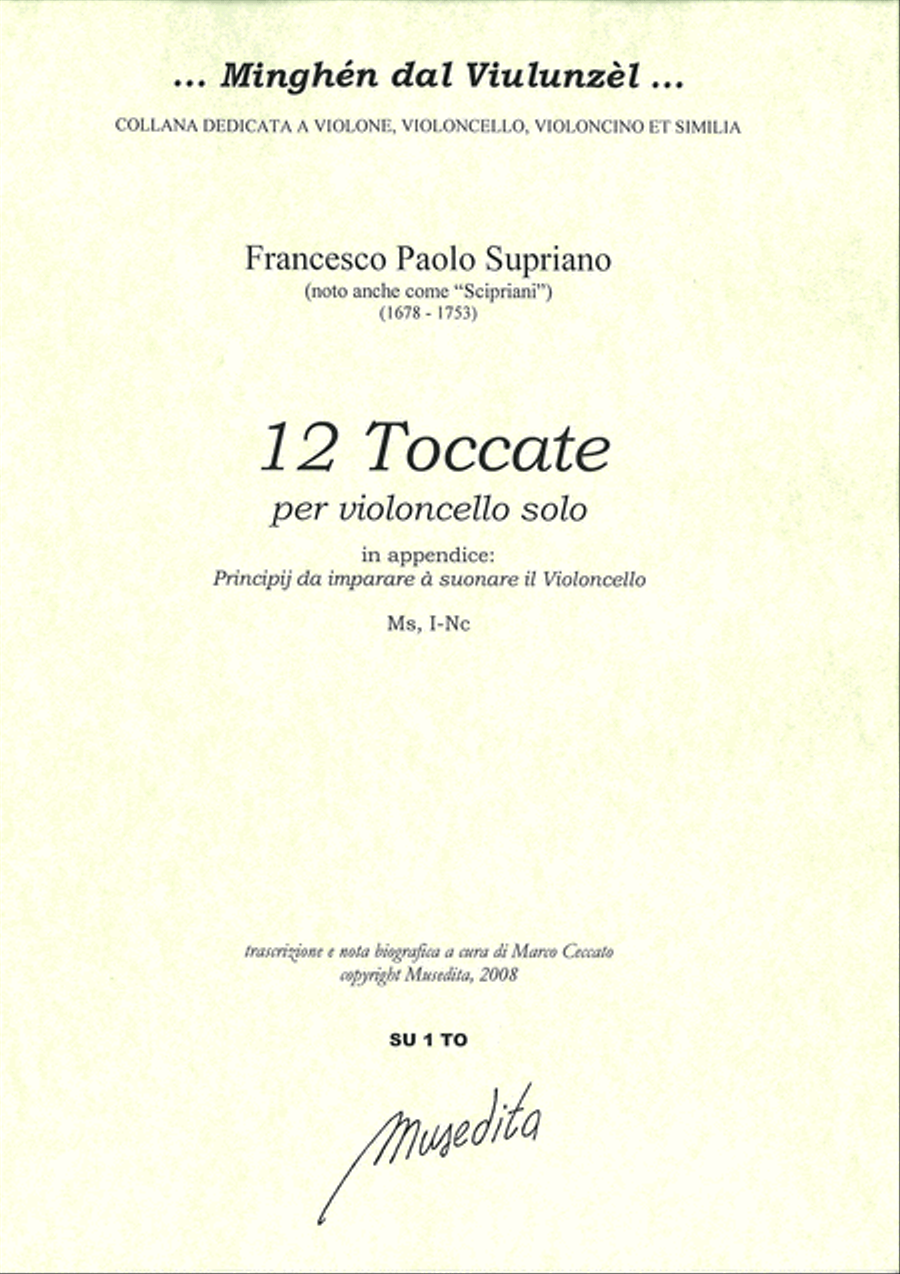 12 Toccate per violoncello solo senza basso (Ms, I-Nc) Cello Solo scores gallery preview page 1