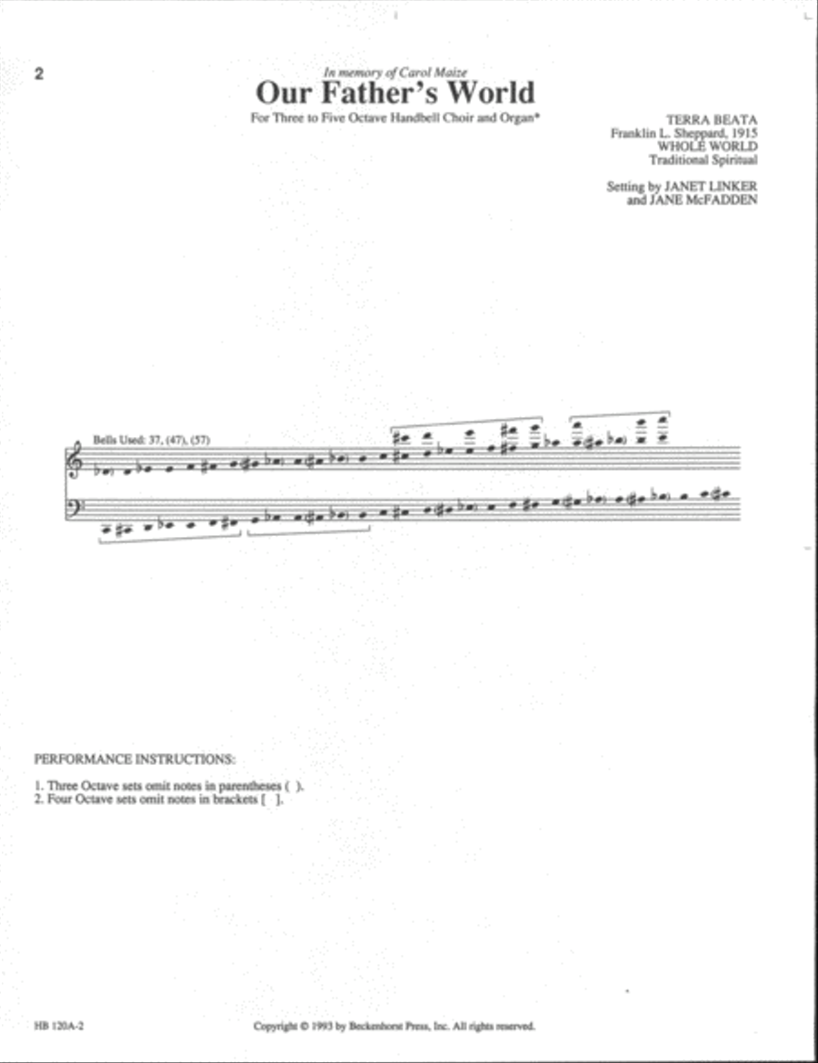 Our Father's World - handbell part 5-Octaves scores gallery preview page 2