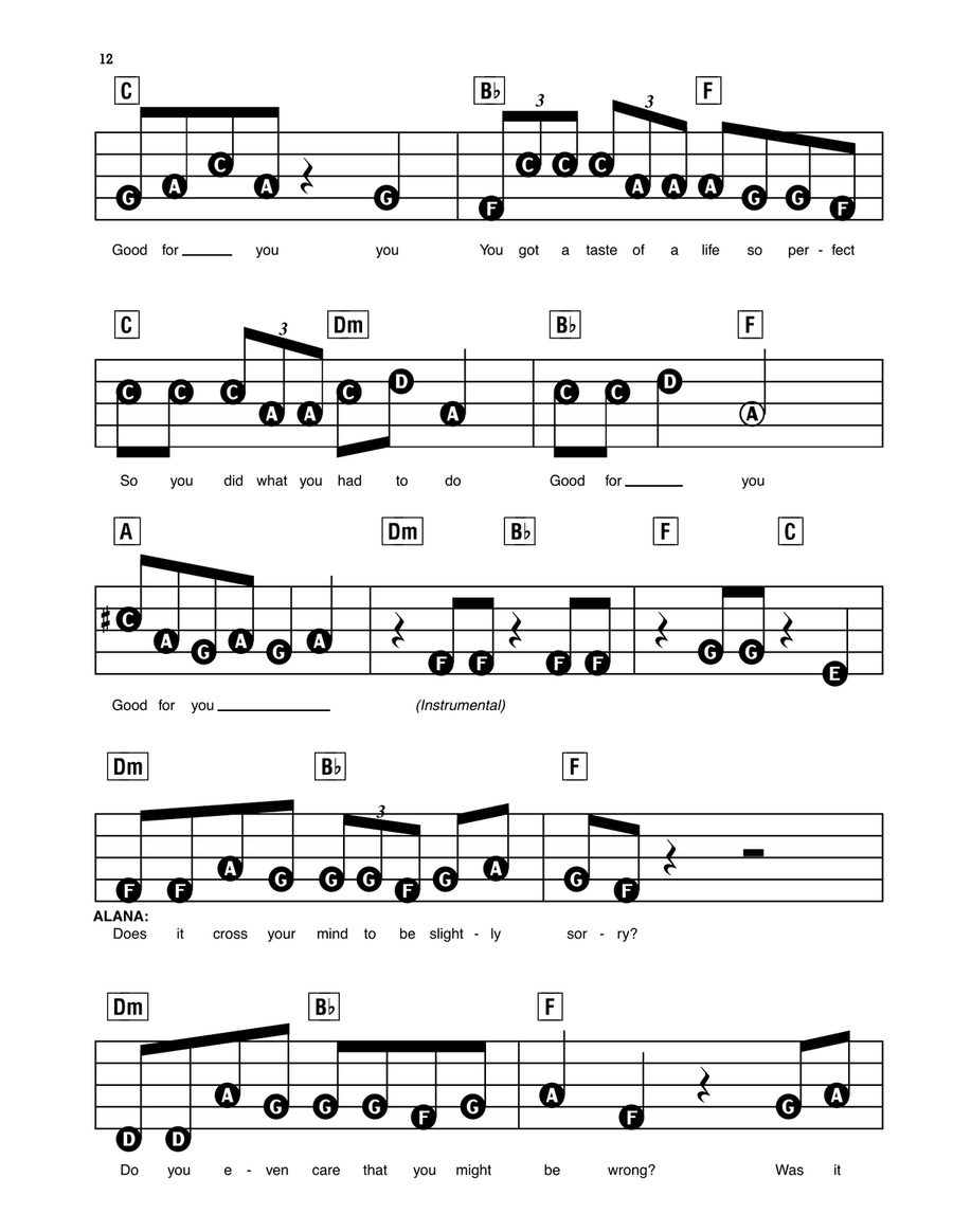 Good For You (from Dear Evan Hansen) Electronic Keyboard scores gallery preview page 3