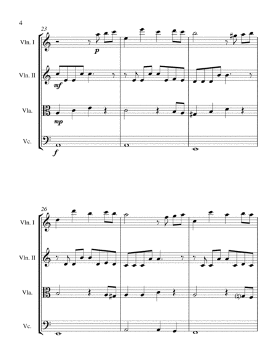 Love Story String Quartet scores gallery preview page 6