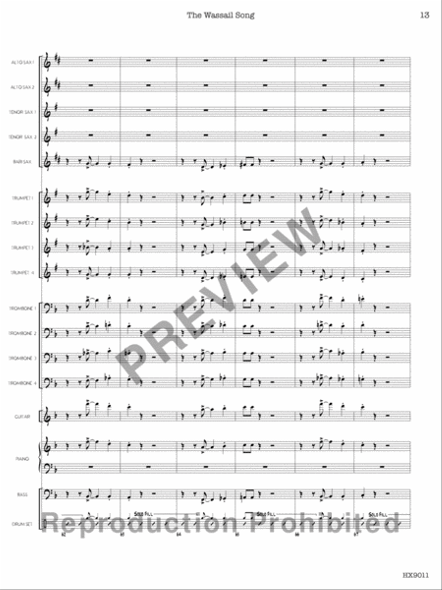 The Wassail Song Jazz Ensemble scores gallery preview page 14