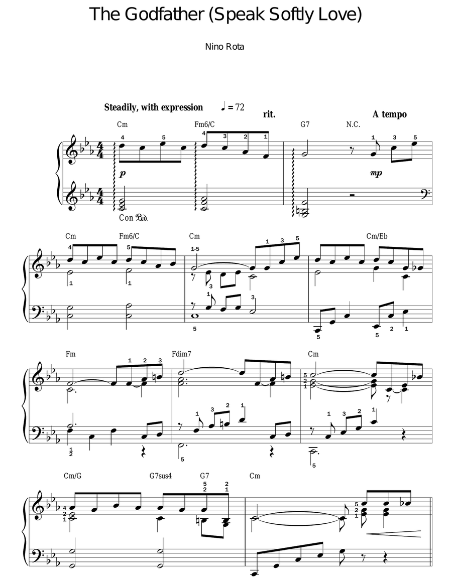 Love Theme from The Godfather Voice scores gallery preview page 1