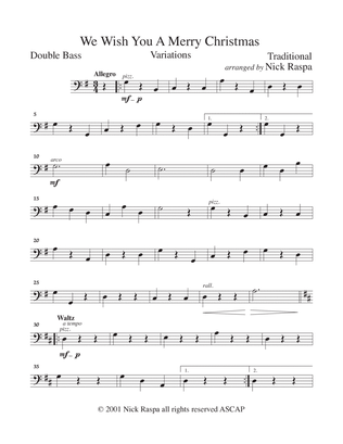 We Wish You A Merry Christmas (variations for String Orchestra) Double Bass part