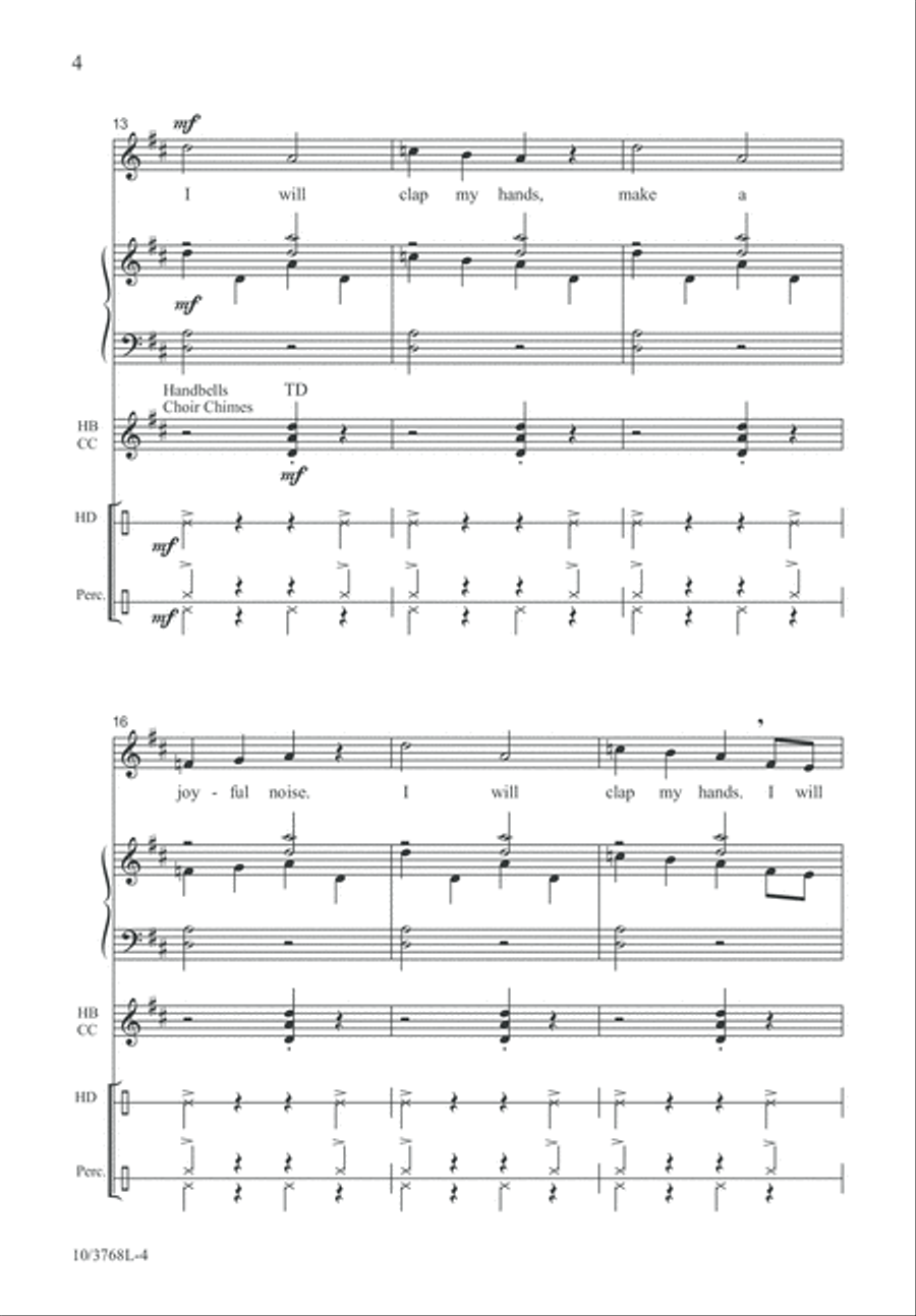 I Will Clap My Hands Unison Choir scores gallery preview page 4