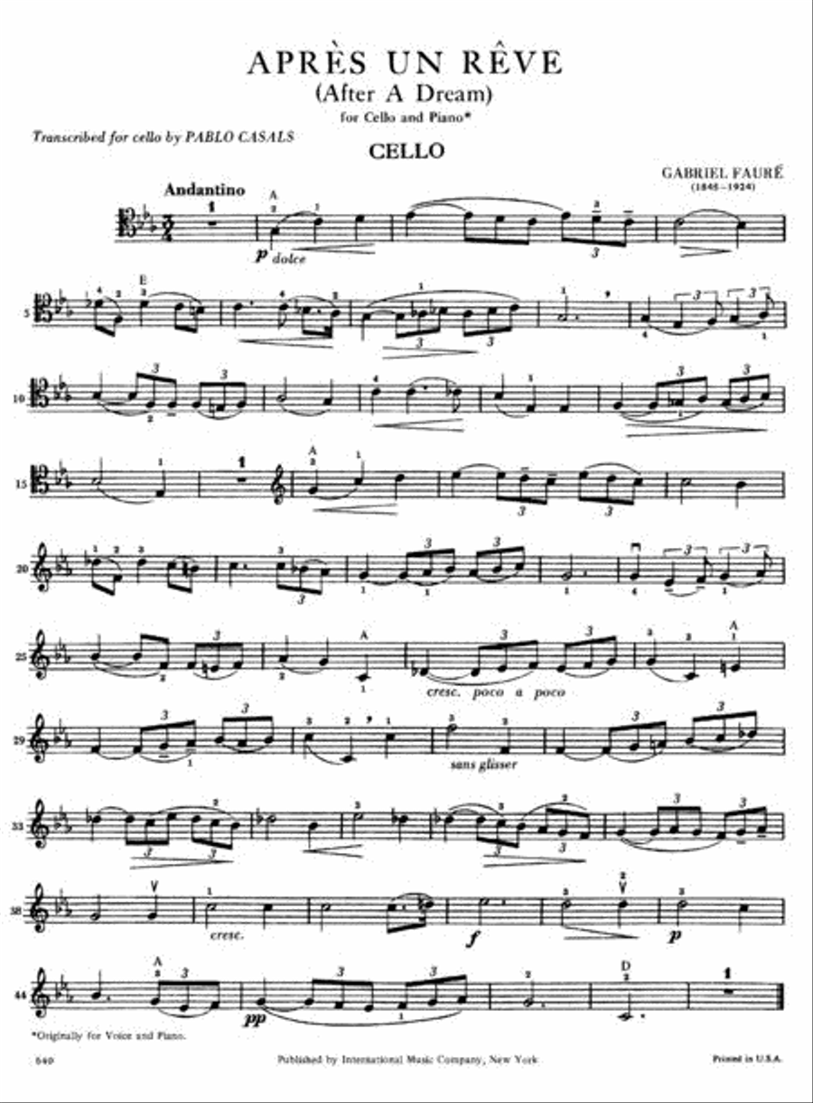 Apres Un Reve (After A Dream) Piano Accompaniment scores gallery preview page 3