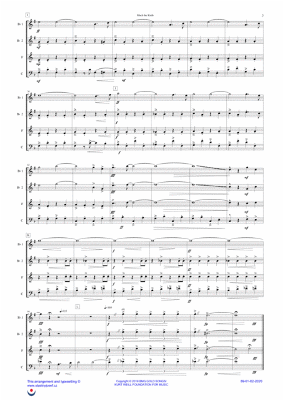 Mack The Knife Brass Ensemble scores gallery preview page 3