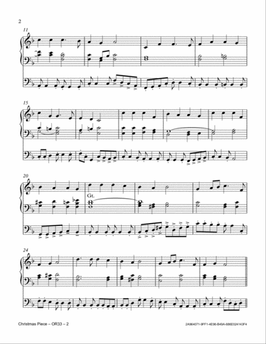Christmas Piece Organ Solo scores gallery preview page 2
