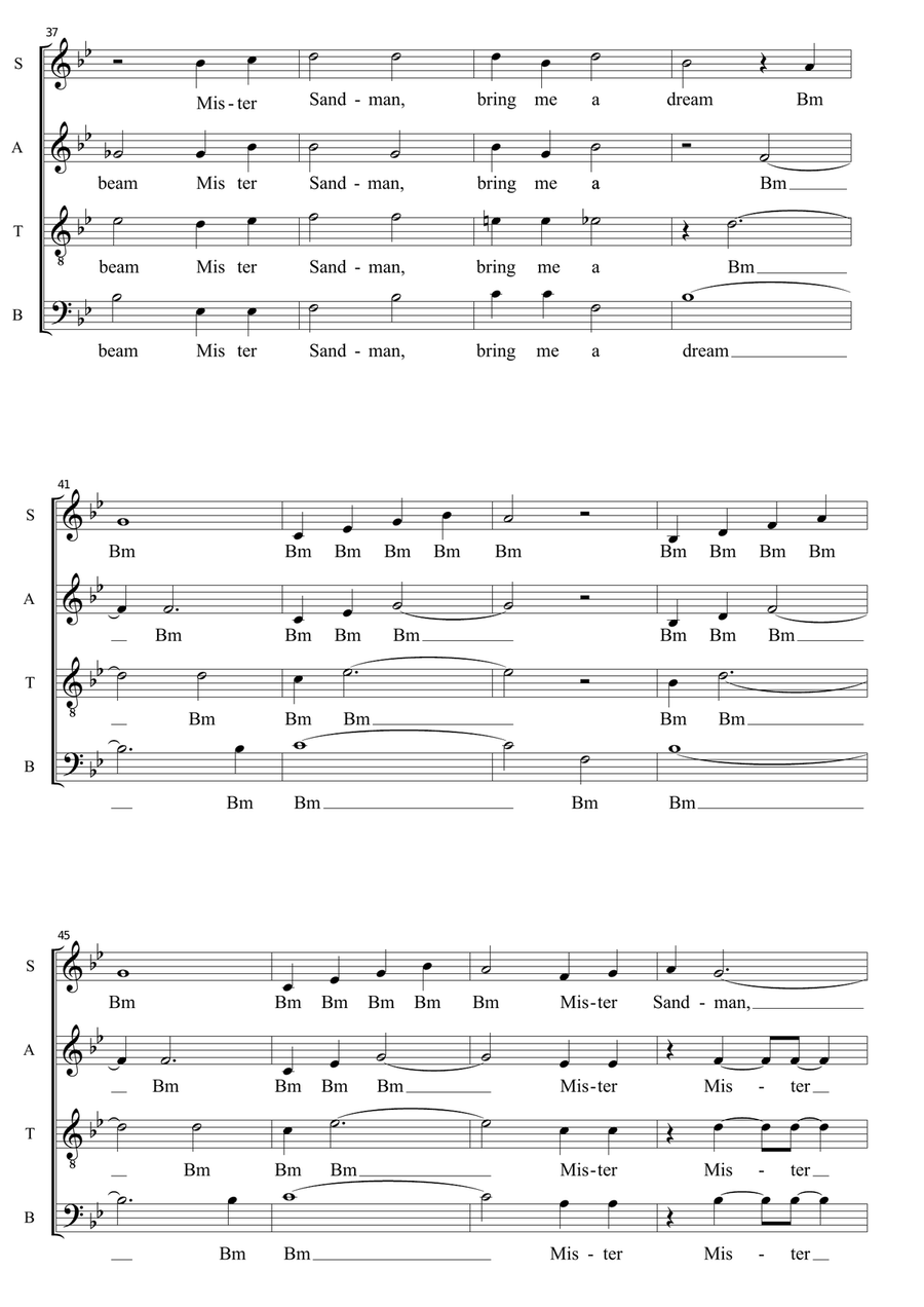 Mister Sandman 4-Part scores gallery preview page 4
