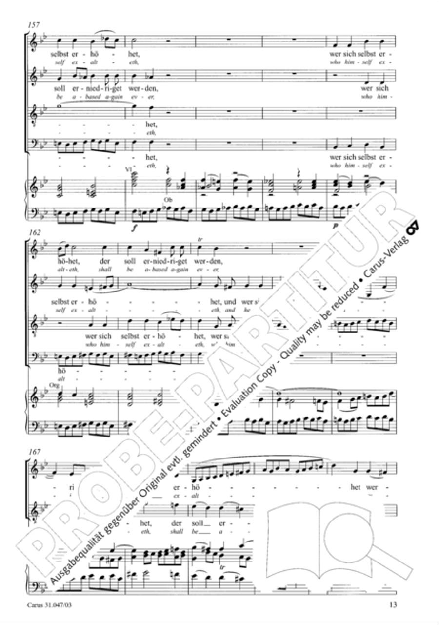 Who himself exalteth shall be abased again (Wer sich selbst erhohet, der soll erniedriget werden) 4-Part scores gallery preview page 14