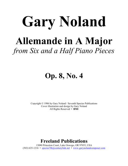 "Allemande" in A Major for piano or harpsichord Op. 8, No. 4