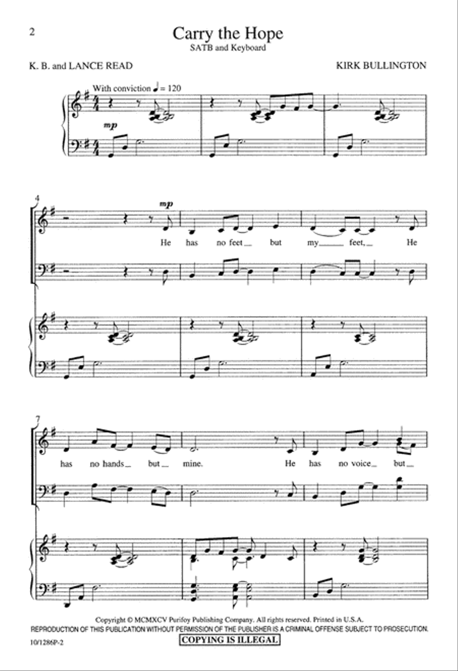 Carry the Hope 4-Part scores gallery preview page 2