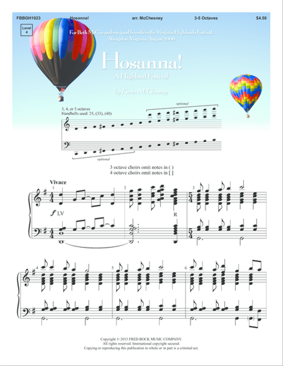 Hosanna 5-Octaves scores gallery preview page 1
