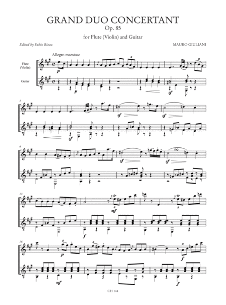Grand Duo Concertant Op. 85 for Flute (Violin) and Guitar Flute scores gallery preview page 2
