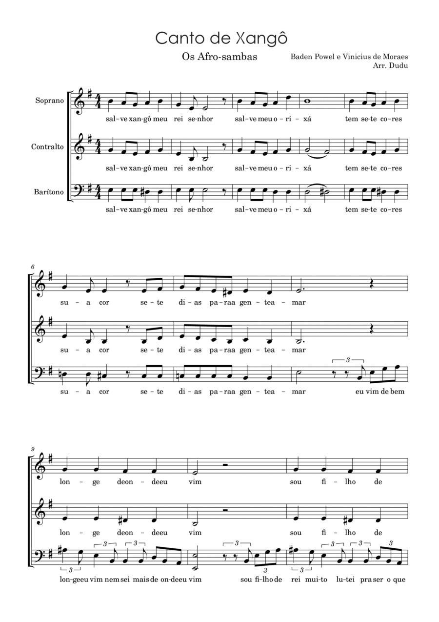 Canto De Xango 3-Part scores gallery preview page 1
