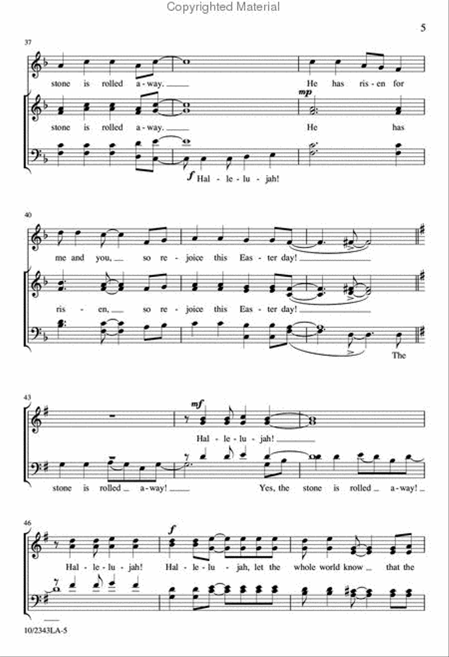The Stone is Rolled Away 4-Part scores gallery preview page 5