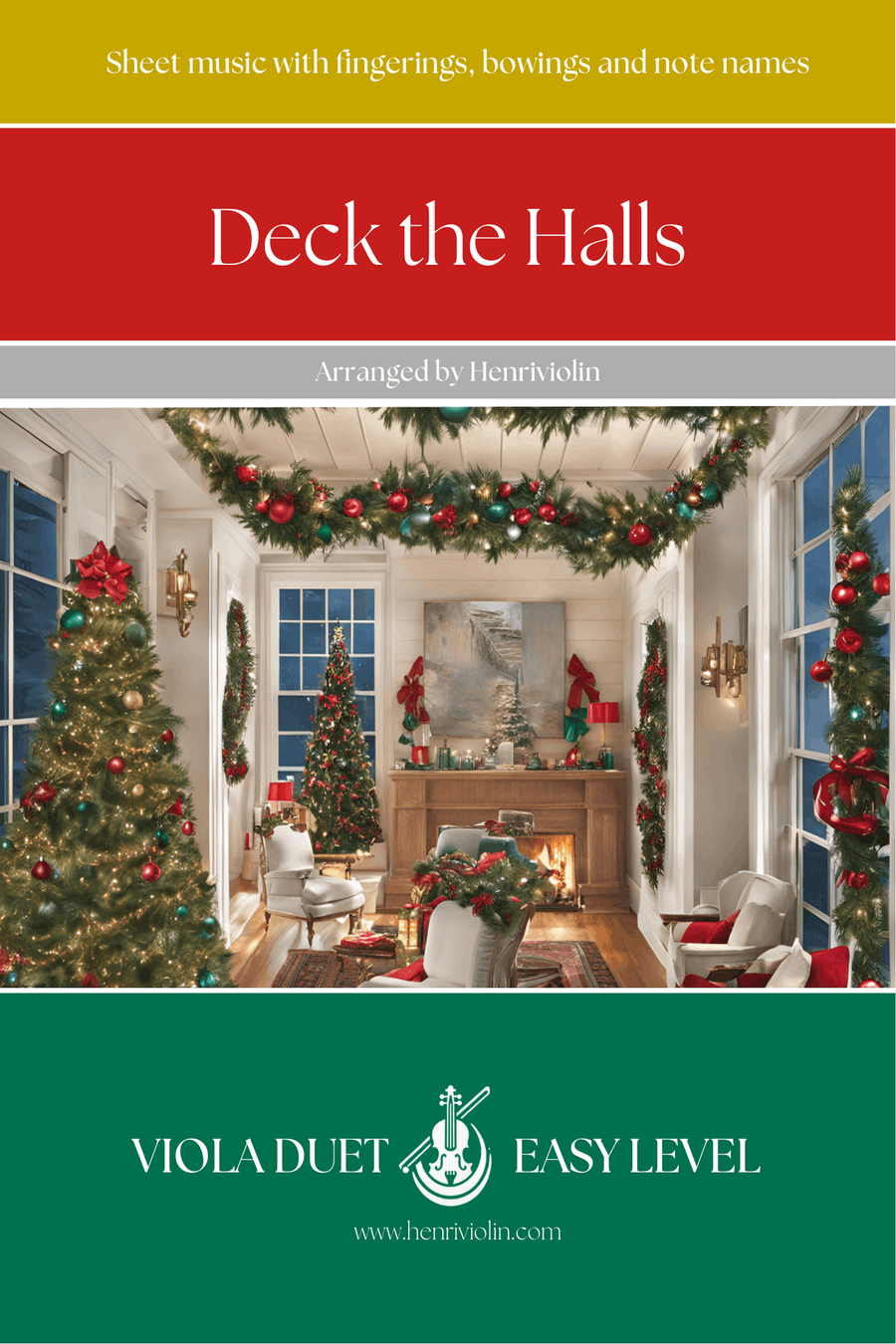 Deck the Halls (VIOLA DUET - EASY LEVEL) String Duet scores gallery preview page 1