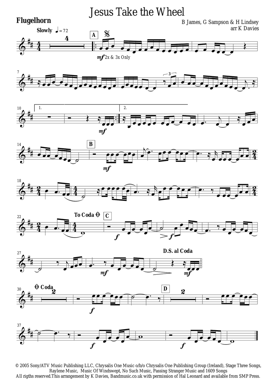 Jesus Take The Wheel Small Ensemble scores gallery preview page 3