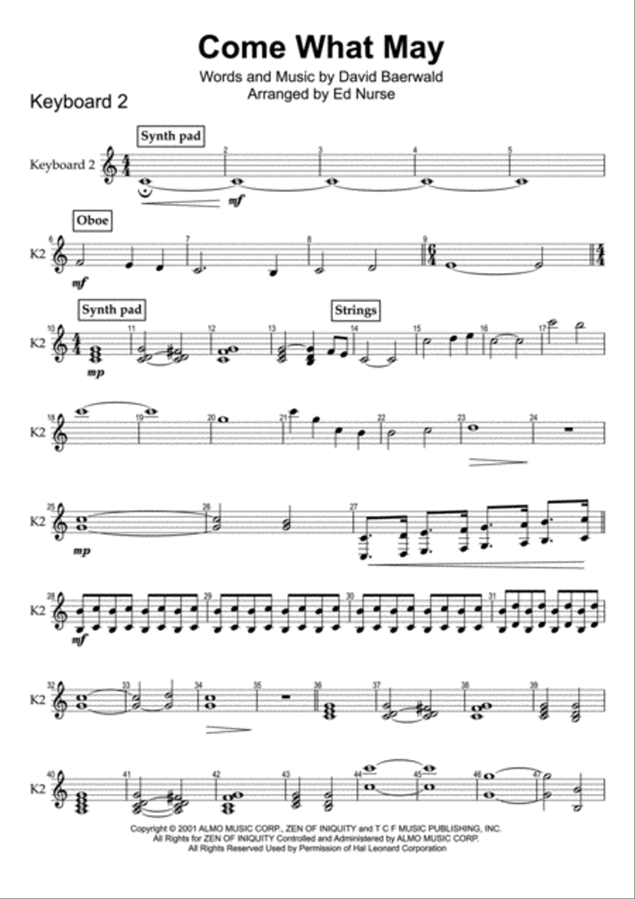 Come What May Small Ensemble scores gallery preview page 4