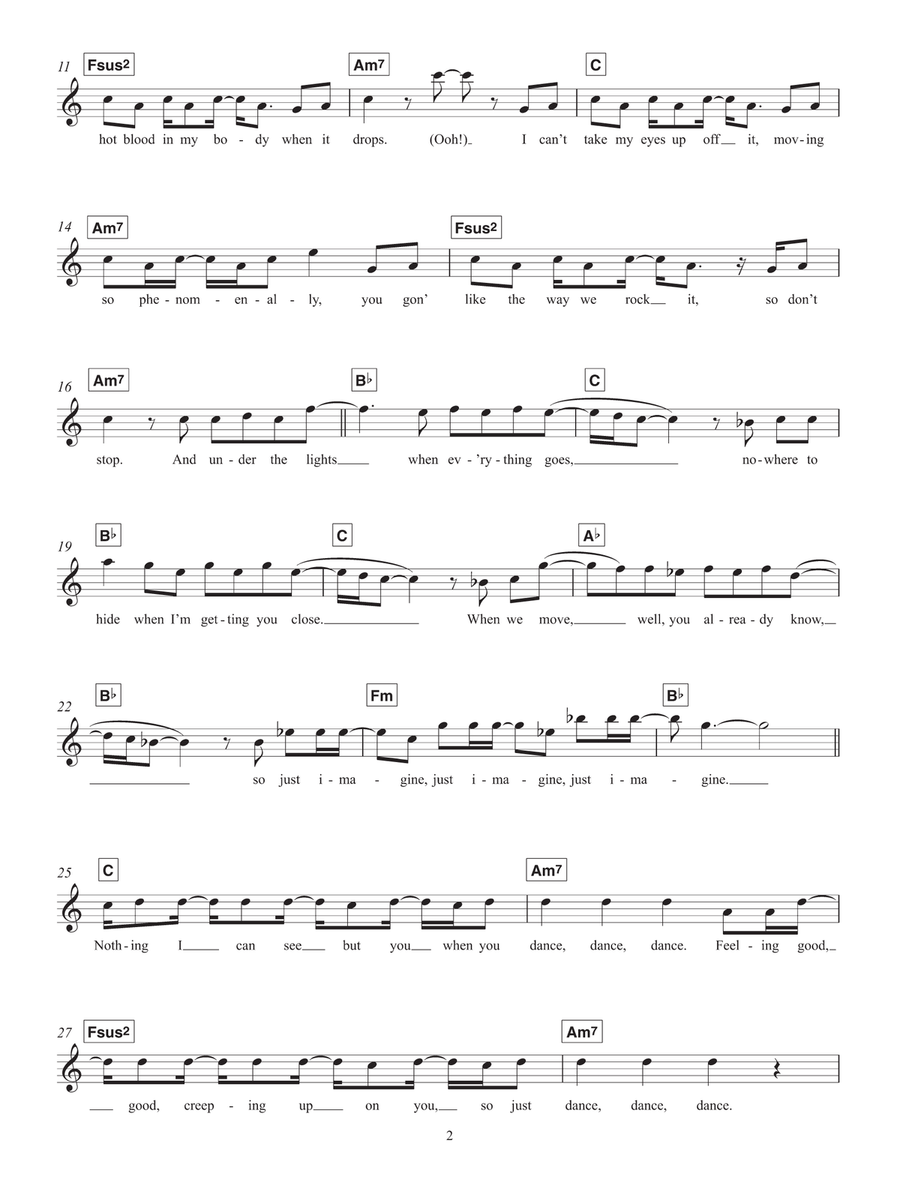 Can't Stop The Feeling Piano scores gallery preview page 2