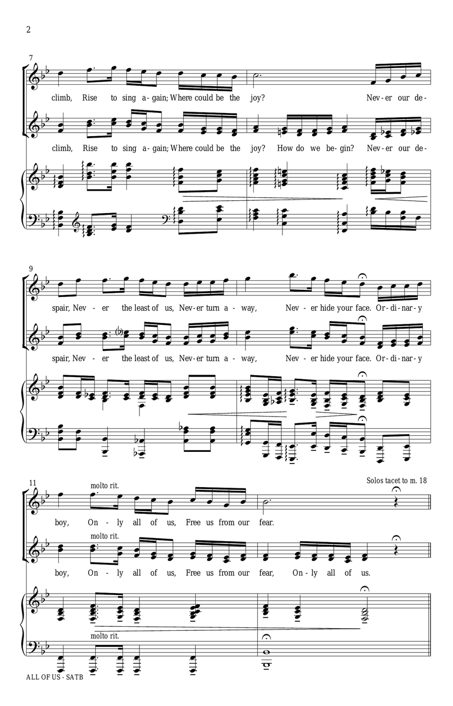 All Of Us All Of Us 4-Part scores gallery preview page 2
