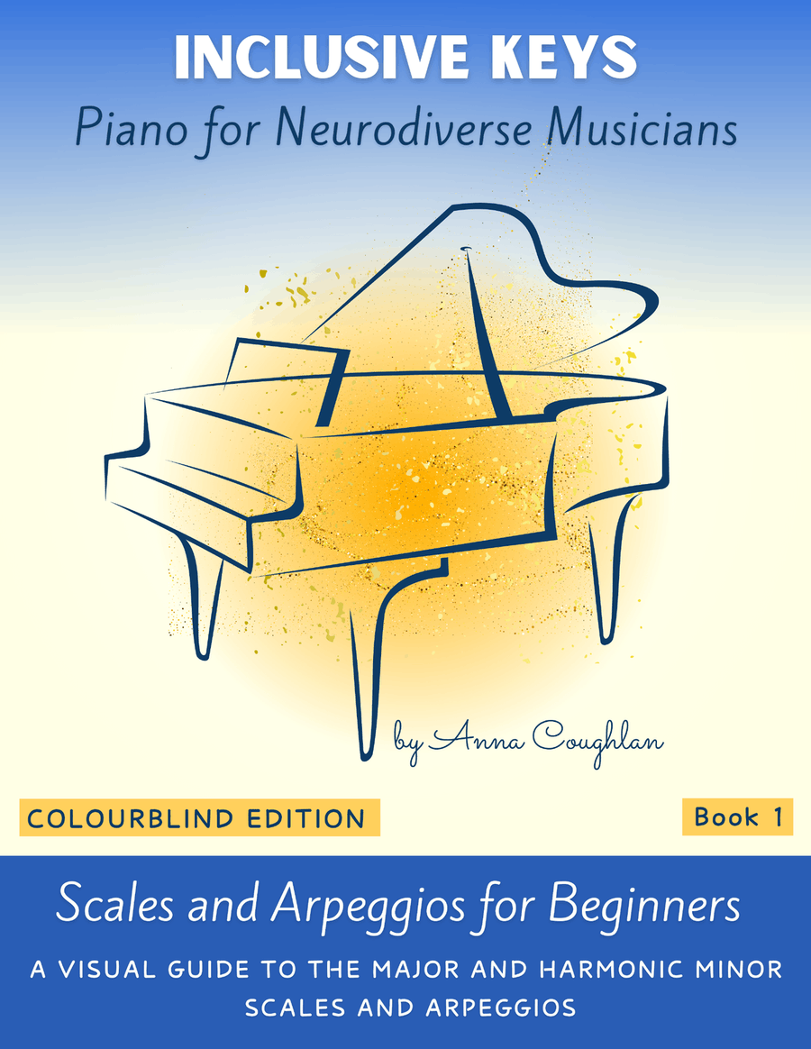 Scales and Arpeggios for Beginners: a visual guide. Colourblind Edition. Piano Method scores gallery preview page 1