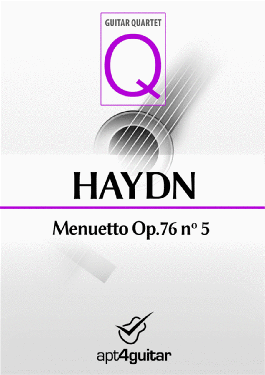 Menuetto Op.76 nº 5 Guitar Ensemble scores gallery preview page 1