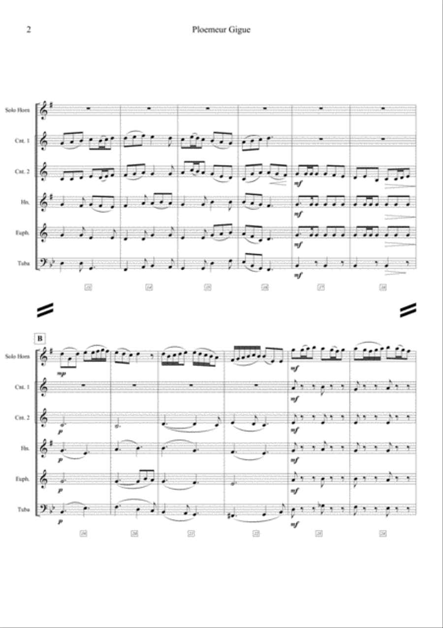 Ploemeur Gigue (Brand Band Quintet) - Score + Parts image number null