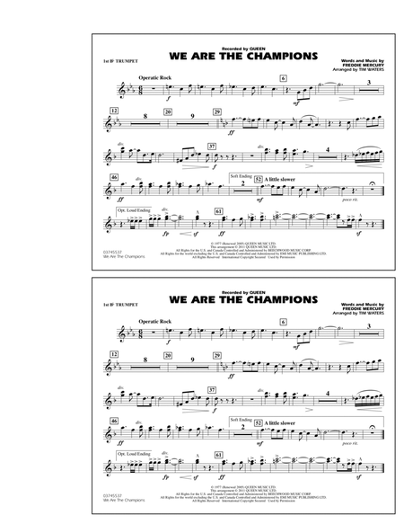 We Are The Champions - 1st Bb Trumpet